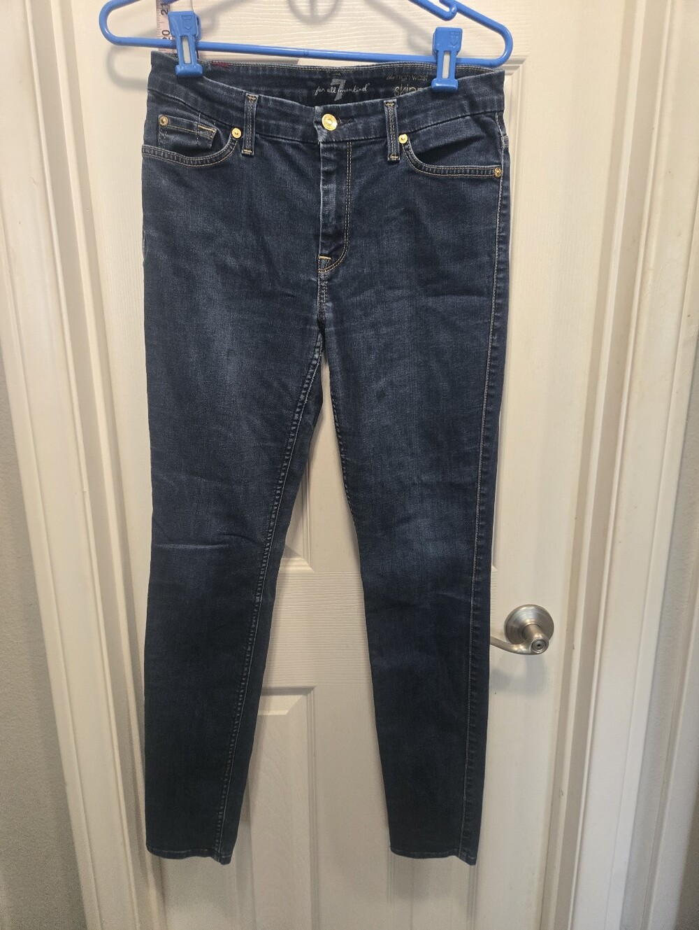 7 For All Mankind High Waisted Skinny Jeans Size 28